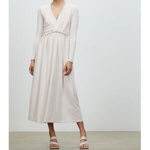 Acler Birnam Dress in Ballet Pink Midi Draped Gathered Maxi Dress